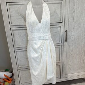 Elegant White Halter Dress